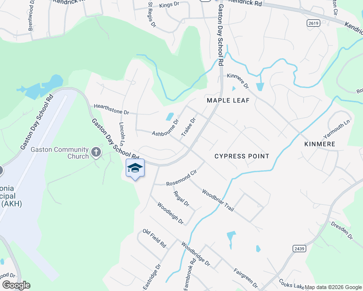 map of restaurants, bars, coffee shops, grocery stores, and more near 2323 Pinefield Court in Gastonia
