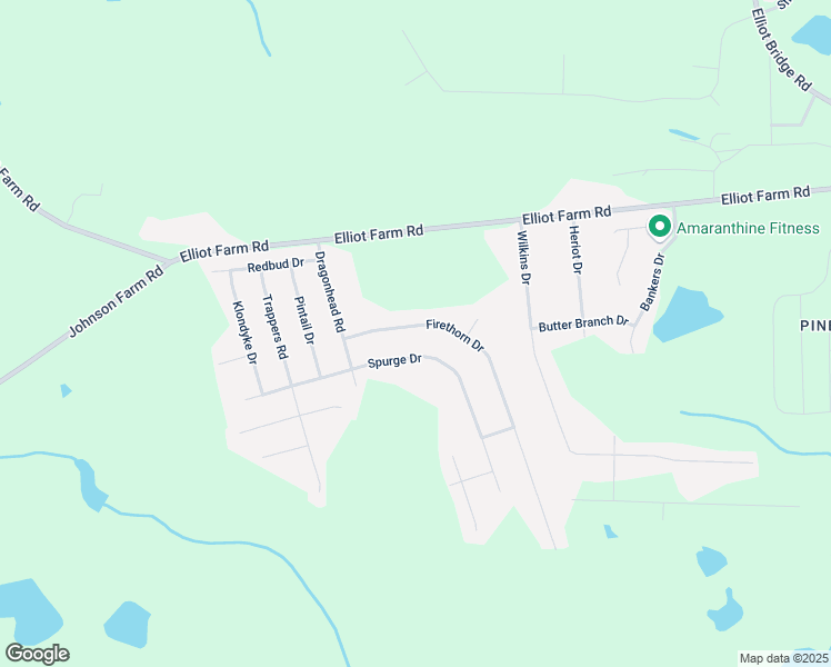 map of restaurants, bars, coffee shops, grocery stores, and more near 7675 Firethorn Drive in Fayetteville