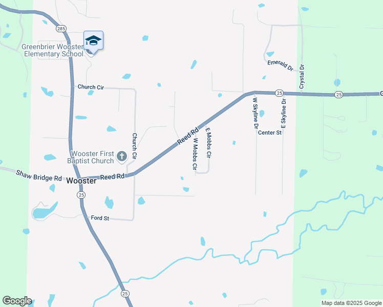 map of restaurants, bars, coffee shops, grocery stores, and more near 10 West Mobbs Circle in Greenbrier