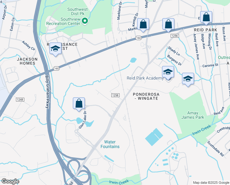 map of restaurants, bars, coffee shops, grocery stores, and more near 2413 Ellen Avenue in Charlotte