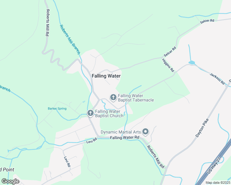 map of restaurants, bars, coffee shops, grocery stores, and more near 617 Jackson Road in Falling Water