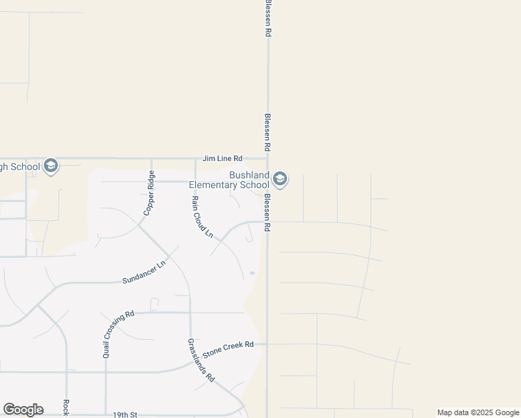 map of restaurants, bars, coffee shops, grocery stores, and more near South Blessen Road in Amarillo