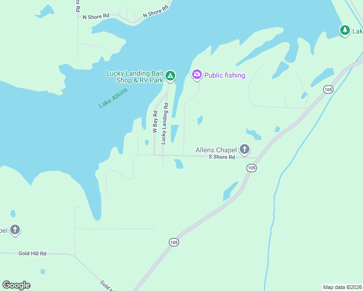 map of restaurants, bars, coffee shops, grocery stores, and more near 2-498 East Bay Road in Atkins