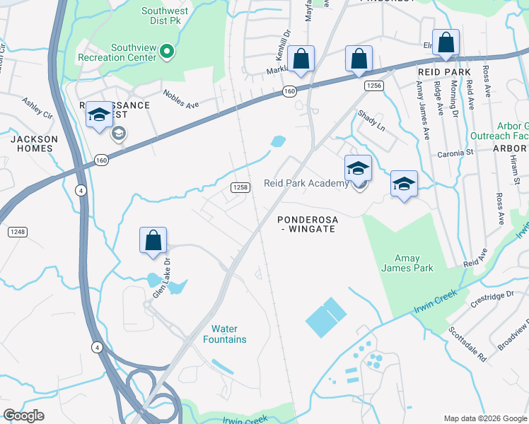 map of restaurants, bars, coffee shops, grocery stores, and more near 2300 Ellen Avenue in Charlotte