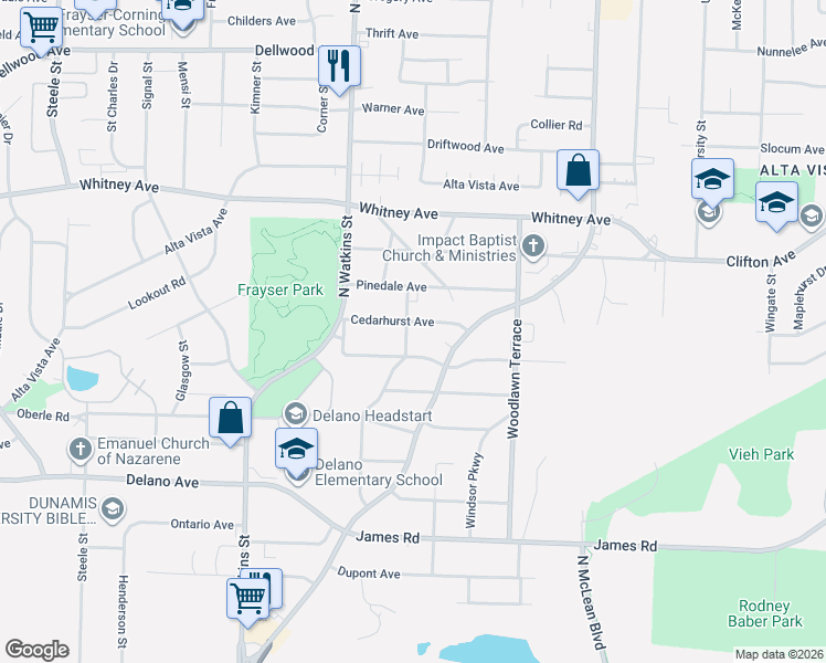map of restaurants, bars, coffee shops, grocery stores, and more near 1872 Portland Avenue in Memphis