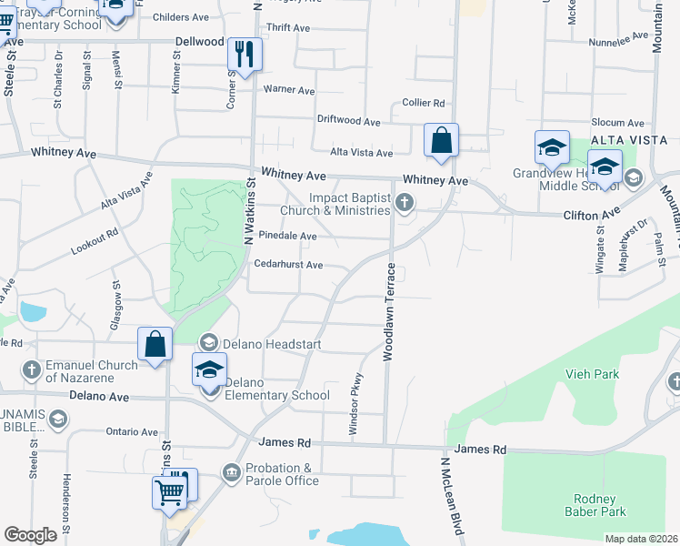 map of restaurants, bars, coffee shops, grocery stores, and more near 2861 Overton Crossing Street in Memphis