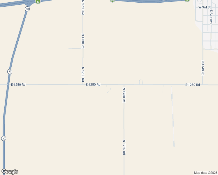 map of restaurants, bars, coffee shops, grocery stores, and more near 17320 East 1250 Road in Erick