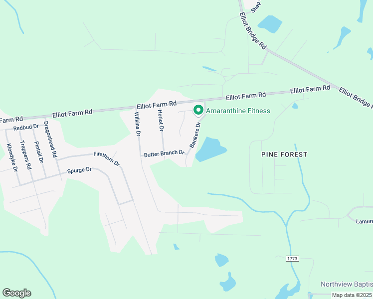 map of restaurants, bars, coffee shops, grocery stores, and more near 7805 Bankers Drive in Fayetteville