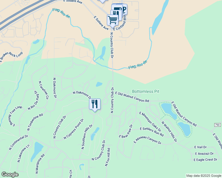 map of restaurants, bars, coffee shops, grocery stores, and more near 2860 North Fairview Drive in Flagstaff