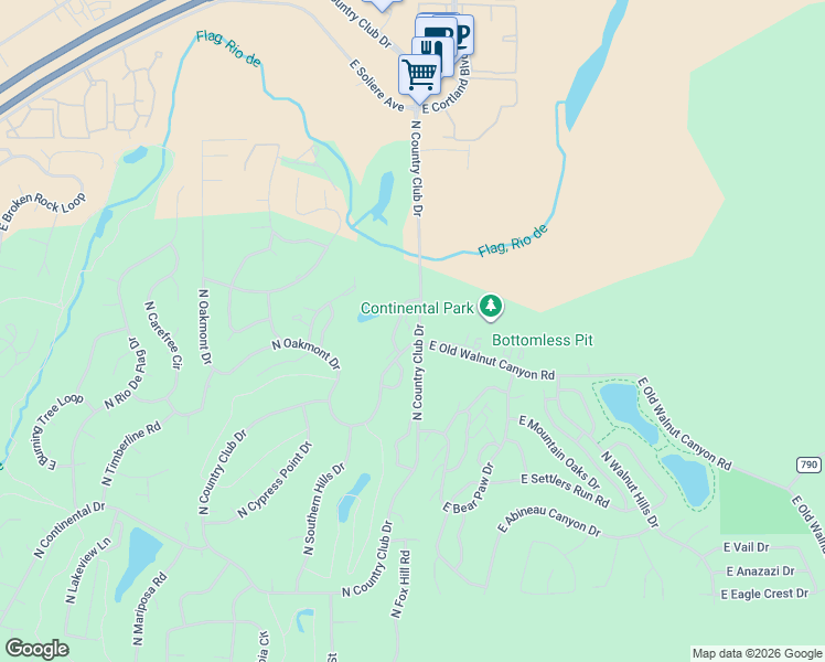 map of restaurants, bars, coffee shops, grocery stores, and more near 2900 North Fairview Drive in Flagstaff