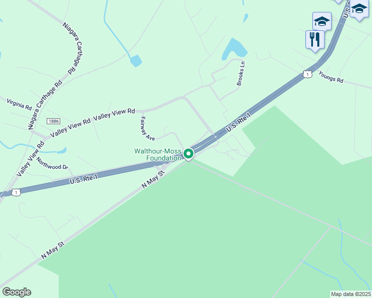 map of restaurants, bars, coffee shops, grocery stores, and more near 102 Fairway Court in Southern Pines