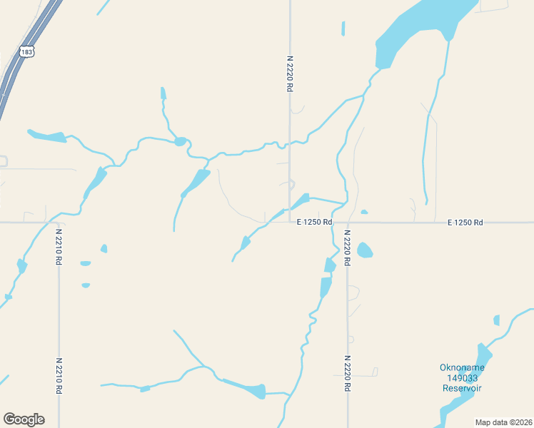 map of restaurants, bars, coffee shops, grocery stores, and more near 12499 North 2220 Road in New Cordell