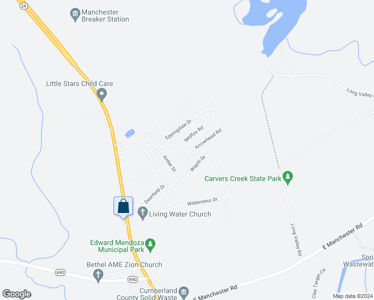 map of restaurants, bars, coffee shops, grocery stores, and more near 3309 Red Fox Road in Spring Lake