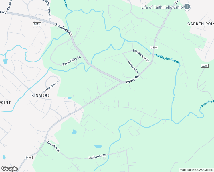 map of restaurants, bars, coffee shops, grocery stores, and more near 3203 Beaty Road in Gastonia