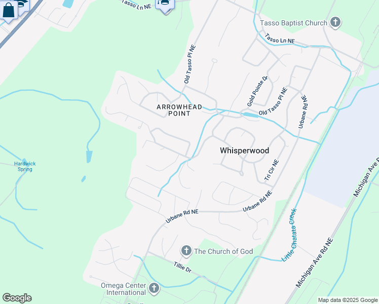 map of restaurants, bars, coffee shops, grocery stores, and more near 100 Falling Leaf Circle in Cleveland