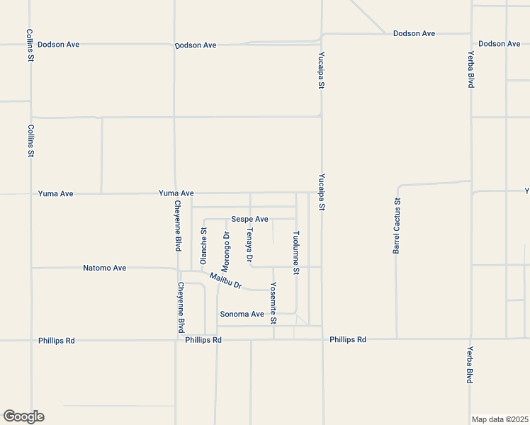 map of restaurants, bars, coffee shops, grocery stores, and more near 6241 Sespe Avenue in Mojave