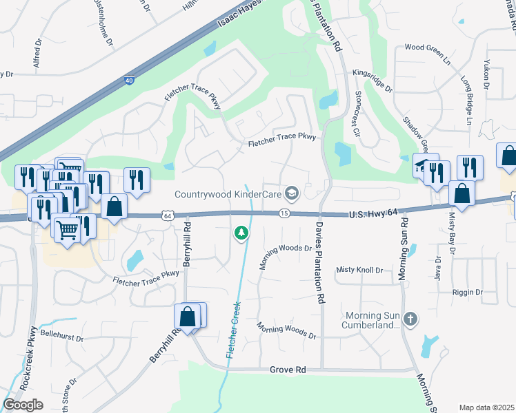 map of restaurants, bars, coffee shops, grocery stores, and more near 2909 Forest Edge Drive in Lakeland