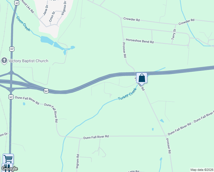 map of restaurants, bars, coffee shops, grocery stores, and more near 29 Harding Road in Leoma