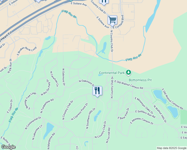 map of restaurants, bars, coffee shops, grocery stores, and more near 2700 North Horseshoe Street in Flagstaff