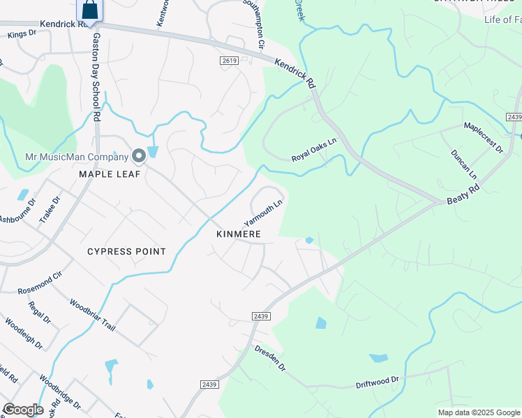 map of restaurants, bars, coffee shops, grocery stores, and more near 3274 Yarmouth Lane in Gastonia