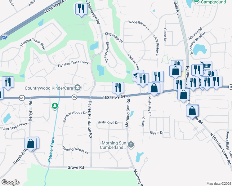 map of restaurants, bars, coffee shops, grocery stores, and more near 9621 Chi Chi Lane in Lakeland