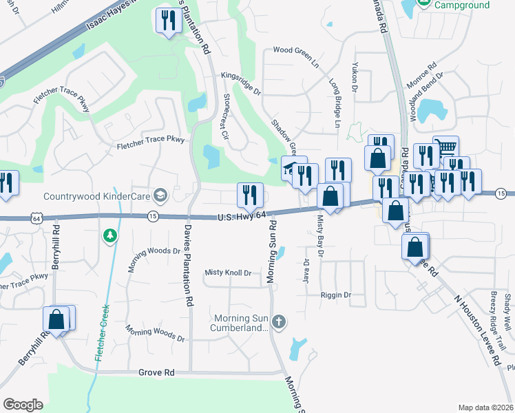 map of restaurants, bars, coffee shops, grocery stores, and more near 9621 Chi Chi Lane in Lakeland