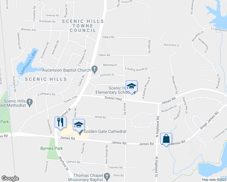 map of restaurants, bars, coffee shops, grocery stores, and more near 2919 Bede Road in Memphis