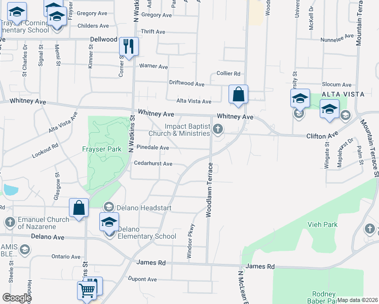 map of restaurants, bars, coffee shops, grocery stores, and more near 1937 Pinedale Avenue in Memphis
