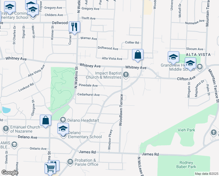 map of restaurants, bars, coffee shops, grocery stores, and more near 1957 Pinedale Avenue in Memphis