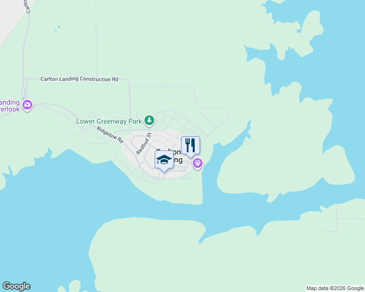 map of restaurants, bars, coffee shops, grocery stores, and more near in Carlton Landing