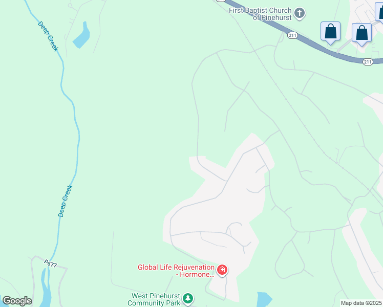 map of restaurants, bars, coffee shops, grocery stores, and more near 60 Kilbride Drive in Pinehurst