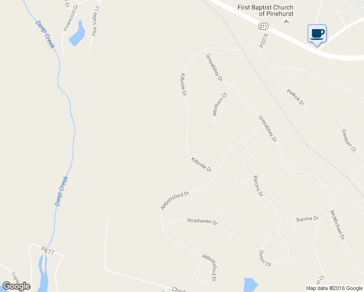 map of restaurants, bars, coffee shops, grocery stores, and more near 60 Kilbride Drive in Pinehurst