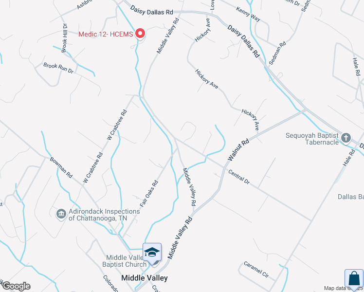 map of restaurants, bars, coffee shops, grocery stores, and more near 8236 Middle Valley Road in Middle Valley