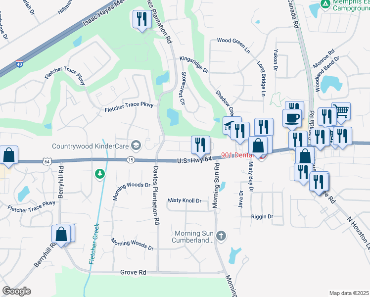 map of restaurants, bars, coffee shops, grocery stores, and more near 9566 Chi Chi Lane in Lakeland