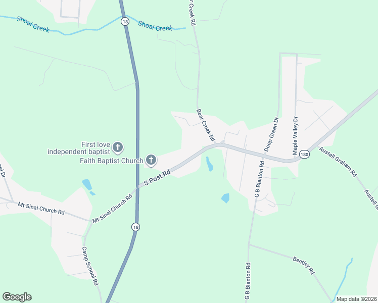 map of restaurants, bars, coffee shops, grocery stores, and more near 2713 South Post Road in Shelby