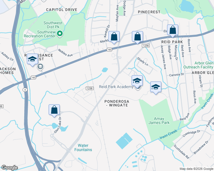 map of restaurants, bars, coffee shops, grocery stores, and more near in Charlotte