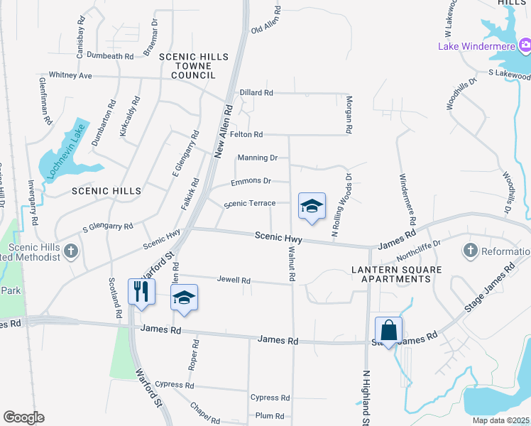 map of restaurants, bars, coffee shops, grocery stores, and more near 2909 Bede Road in Memphis