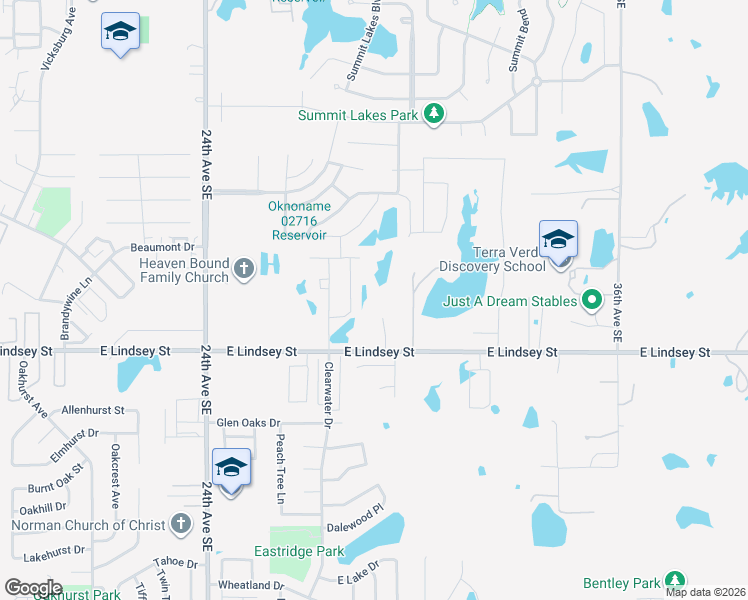 map of restaurants, bars, coffee shops, grocery stores, and more near 2959 East Lindsey Street in Norman