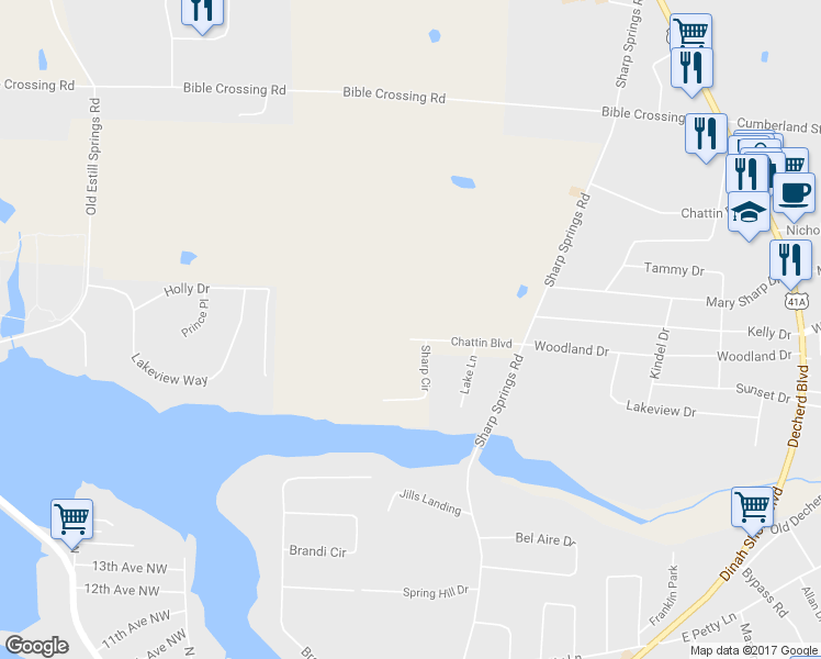 map of restaurants, bars, coffee shops, grocery stores, and more near 250 Chattin Boulevard in Winchester