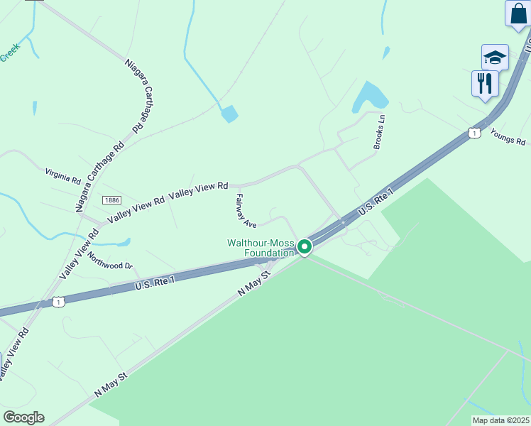 map of restaurants, bars, coffee shops, grocery stores, and more near 201 Fairway Court in Southern Pines