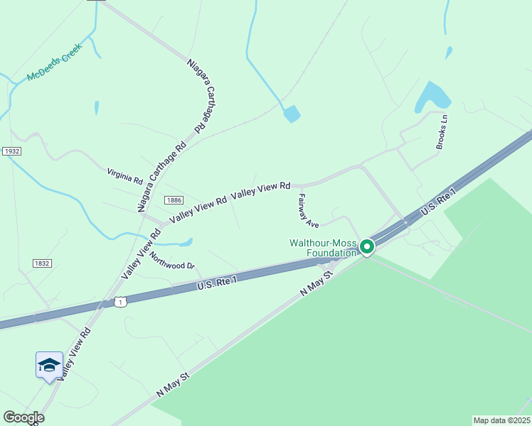 map of restaurants, bars, coffee shops, grocery stores, and more near 1325 Valley View Road in Southern Pines