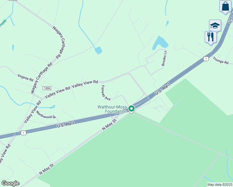 map of restaurants, bars, coffee shops, grocery stores, and more near 404 Fairway Court in Southern Pines