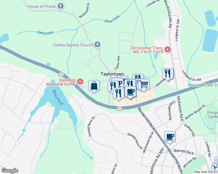 map of restaurants, bars, coffee shops, grocery stores, and more near 101 Pinehurst Street in West End