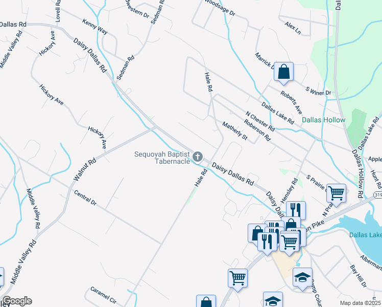 map of restaurants, bars, coffee shops, grocery stores, and more near 8408 Daisy Dallas Road in Hamilton County