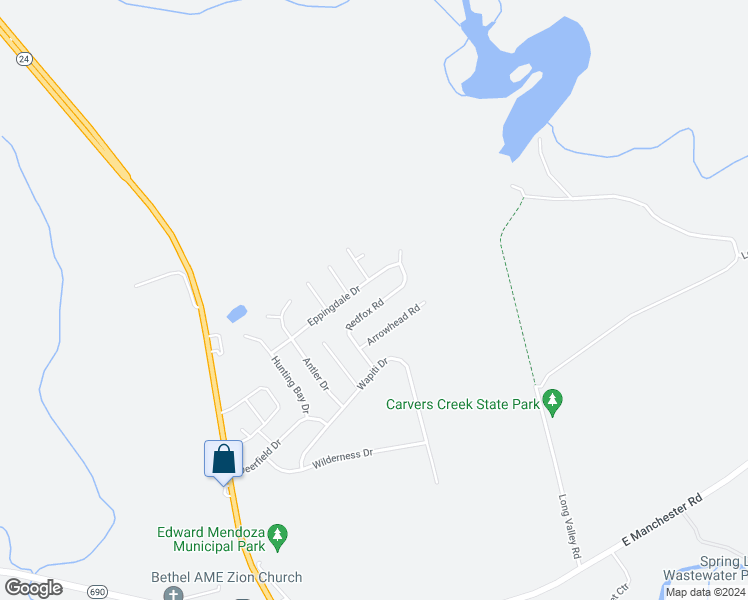 map of restaurants, bars, coffee shops, grocery stores, and more near 3333 Red Fox Road in Spring Lake