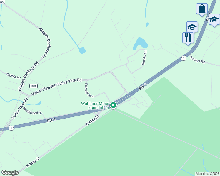 map of restaurants, bars, coffee shops, grocery stores, and more near 8 Fairway Lane in Southern Pines