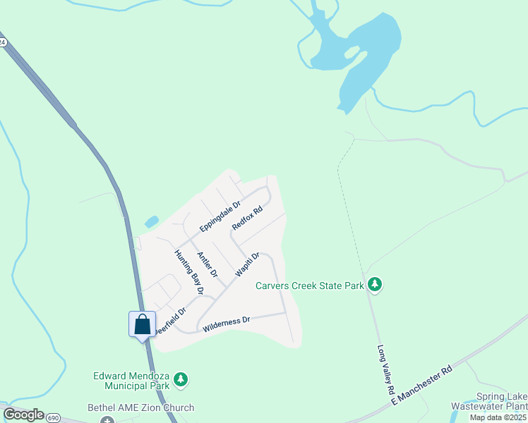 map of restaurants, bars, coffee shops, grocery stores, and more near 3344 Red Fox Road in Spring Lake