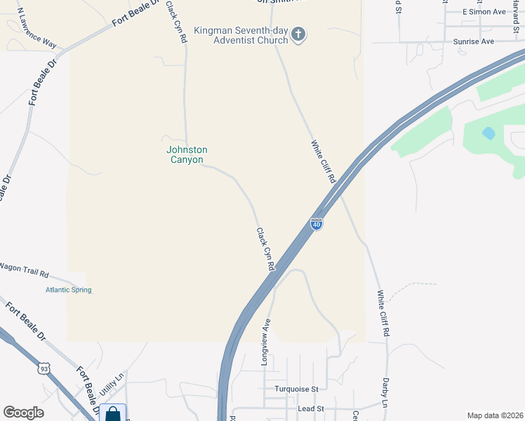 map of restaurants, bars, coffee shops, grocery stores, and more near 2225 Clacks Canyon Road in Kingman