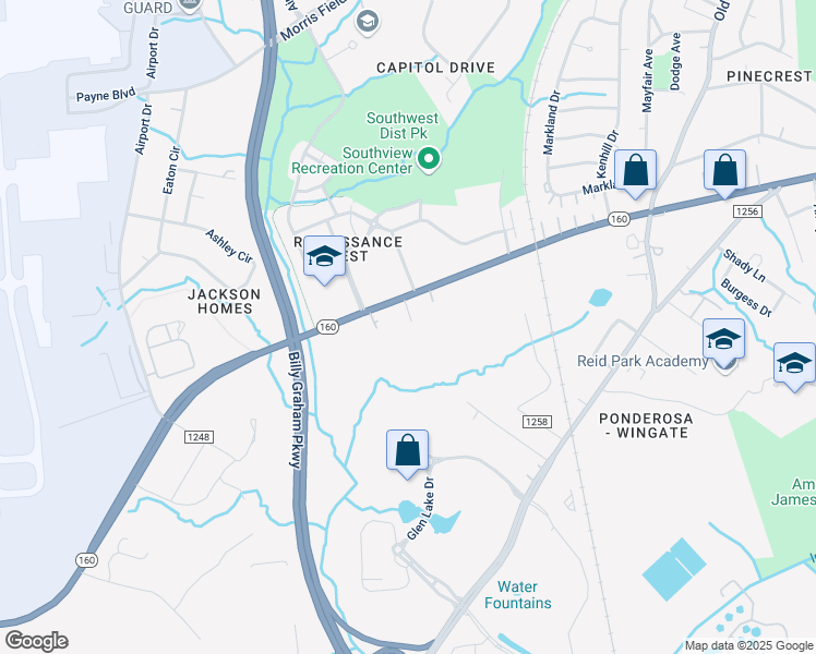 map of restaurants, bars, coffee shops, grocery stores, and more near 4716 Dawnalia Drive in Charlotte