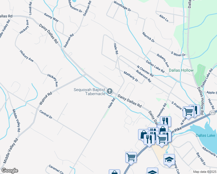map of restaurants, bars, coffee shops, grocery stores, and more near 8408 Daisy Dallas Road in Hamilton County